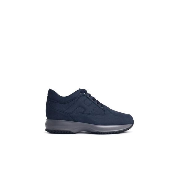 Hogan 'Interactive' Blue Nubuck Leather Sneakers Men
